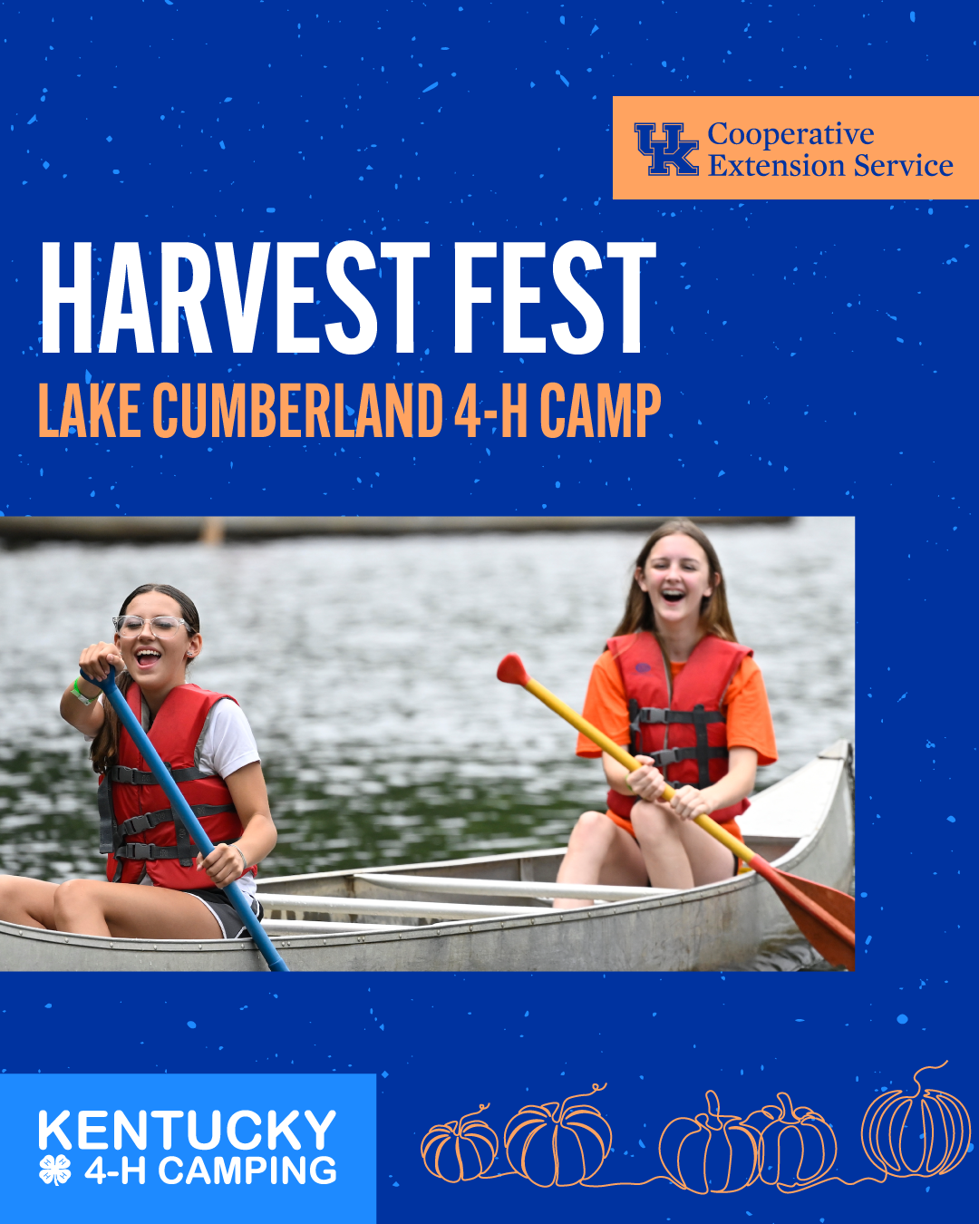 harvest fest image with girls canoeing